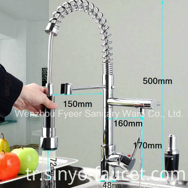 Brush Nickle Pull-Down 3 Color LED Kitchen Sink Faucet (QH0783SSF)